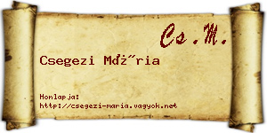 Csegezi Mária névjegykártya