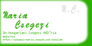 maria csegezi business card